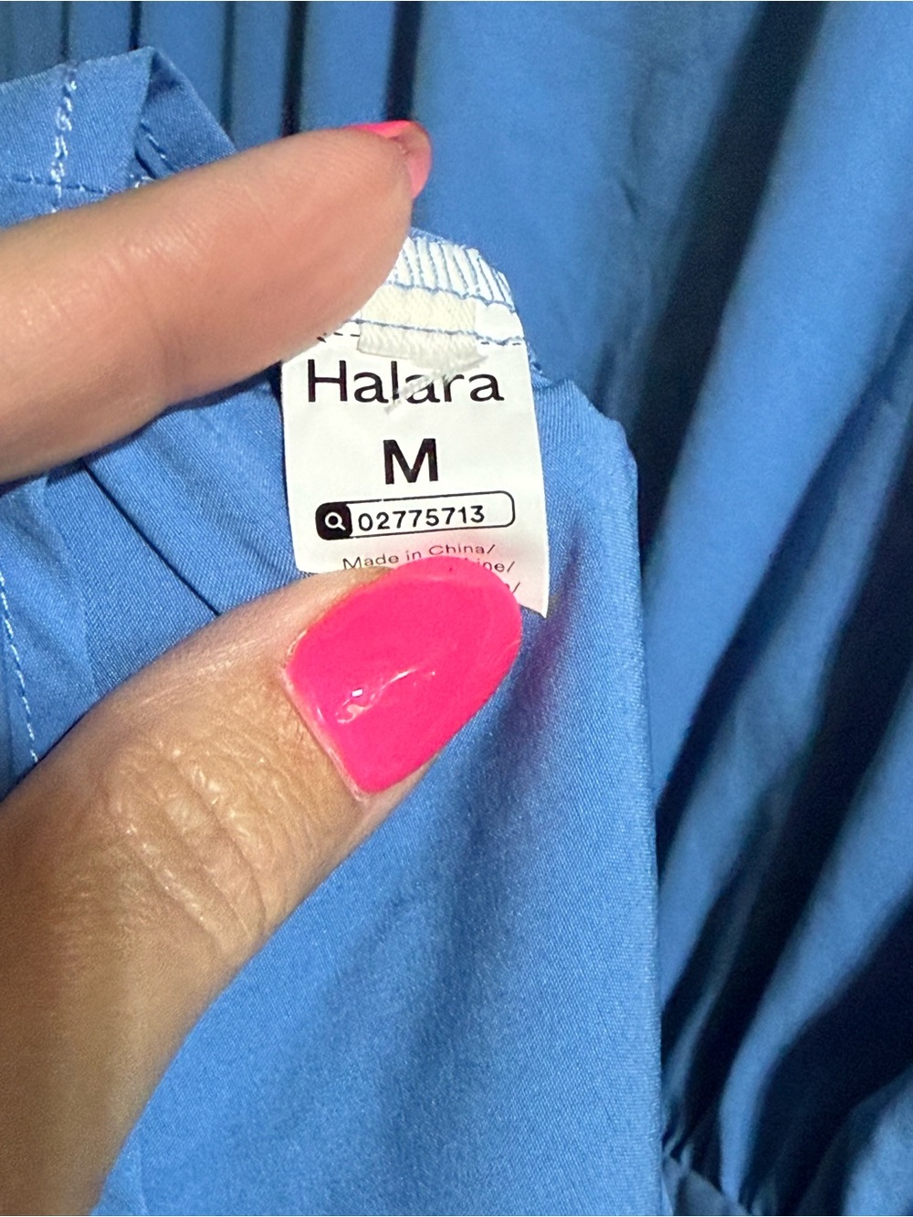Halara Breezeful™ Batwing Short Sleeve Flowy Quick Dry Mini Blue Lined Dress Med - Picture 5 of 5